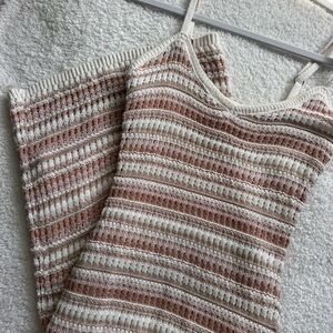 Striped Pink and White Women's Sweater